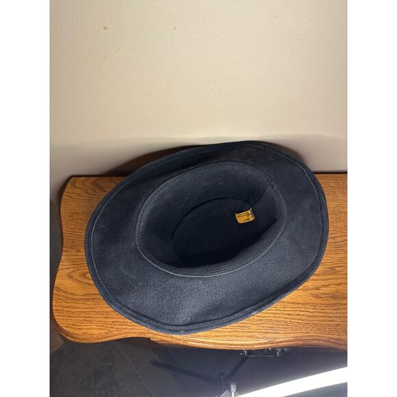 Large l Real leather made in Australia black hat - Picture 2 of 3